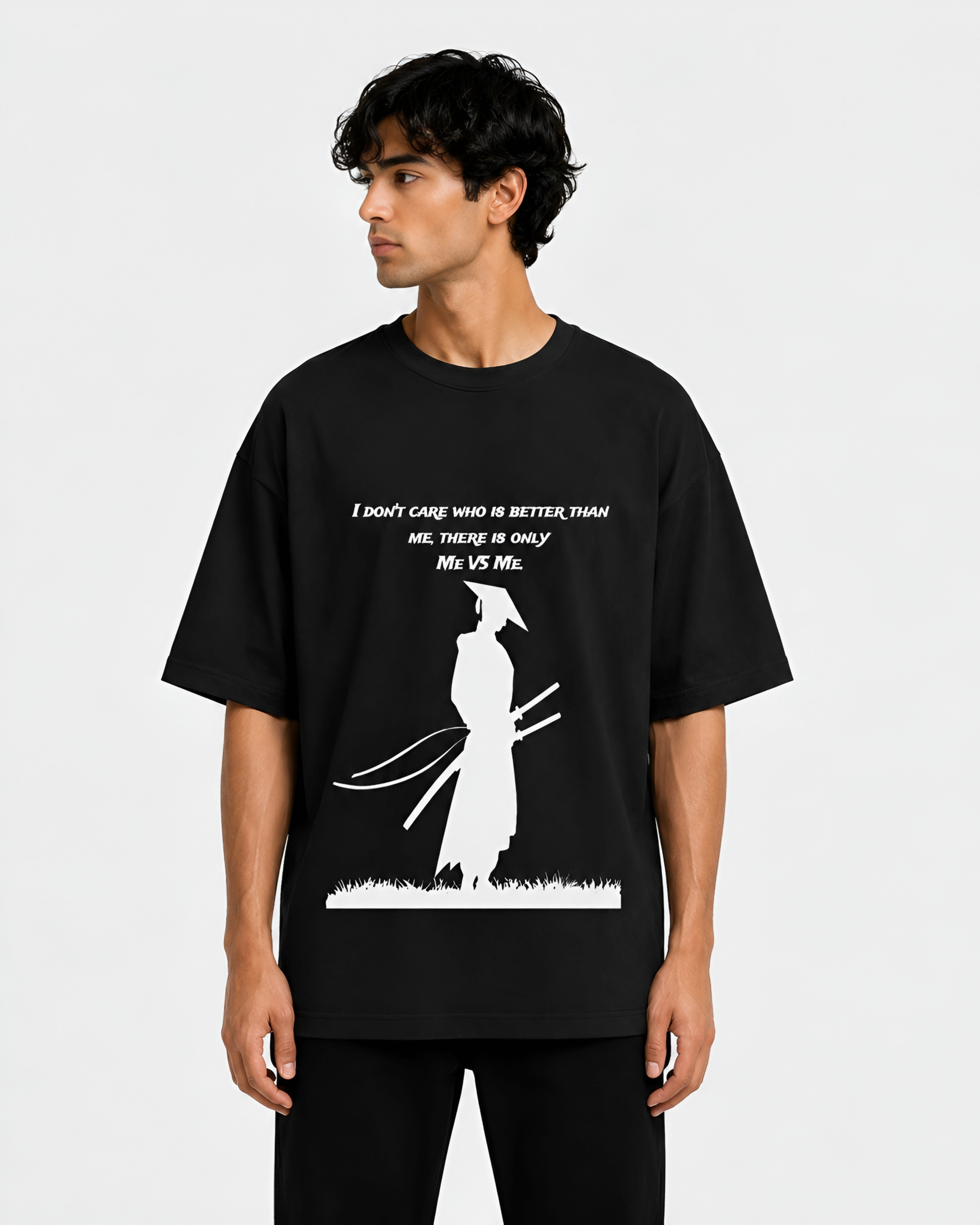 SAMURAI GRAPHIC PRINTED Unisex Oversized Standard T-Shirt